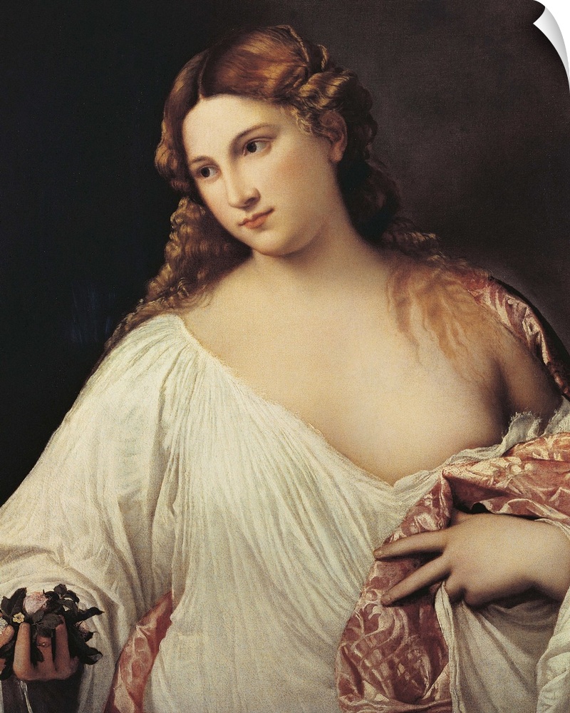 Flora, by Tiziano Vecellio known as Titian, 1515 - 1518 about, 16th Century, oil on canvas, cm 79 x 63 - Italy, Tuscany, F...