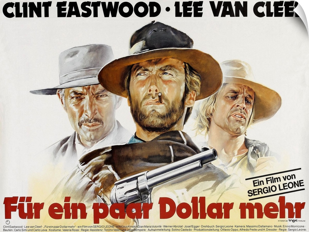 For A Few Dollars More, (aka Fur Ein Paar Dollar Mehr), From Left: Lee Van Cleef, Clint Eastwood, Klaus Kinski, 1964.