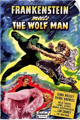 Frankenstein Meets The Wolf Man - Vintage Movie Poster