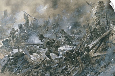 French Counter-Attack at Village of Vaux near Verdun, 1916