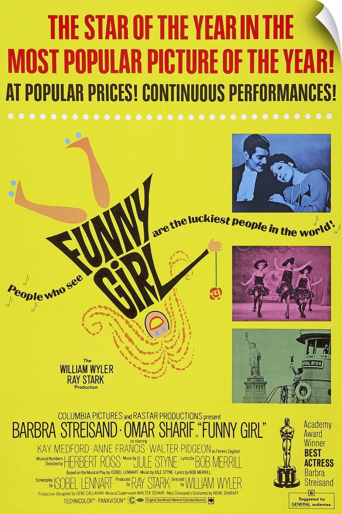 Retro poster artwork for the film Funny Girl.