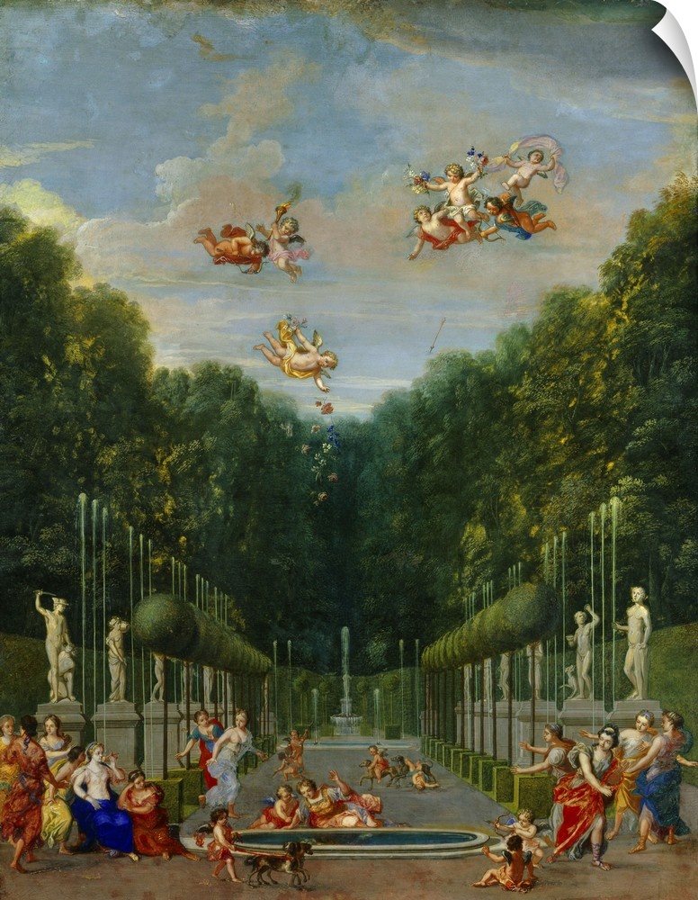 Jean Joubert (17th century), French School. 'La Galerie des Antiques' ou 'Galerie d'Eau'. Gouache on vellum