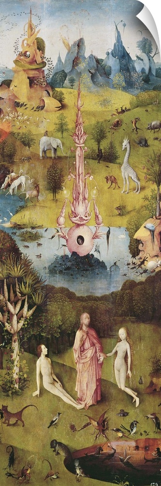 Bosch, Hieronymus Van Aeken, called (1450-1516). The Garden of Earthly Delights. Joining of Adam and Eve. 1503-1504. Left ...