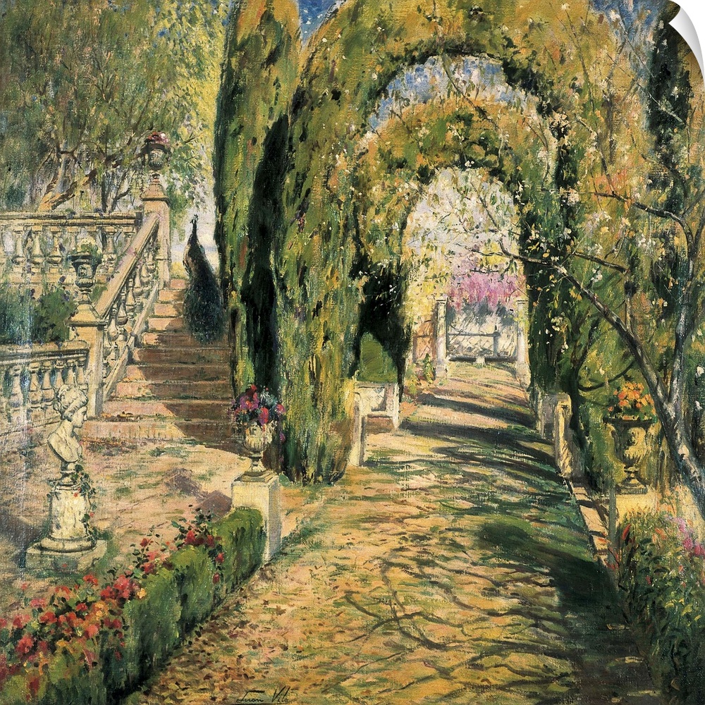 VILA CINCA, Joan (1856-1938). Garden of the Castle of Can Feu. Impressionism. Oil on canvas. SPAIN. Sabadell. Sabadell Mus...