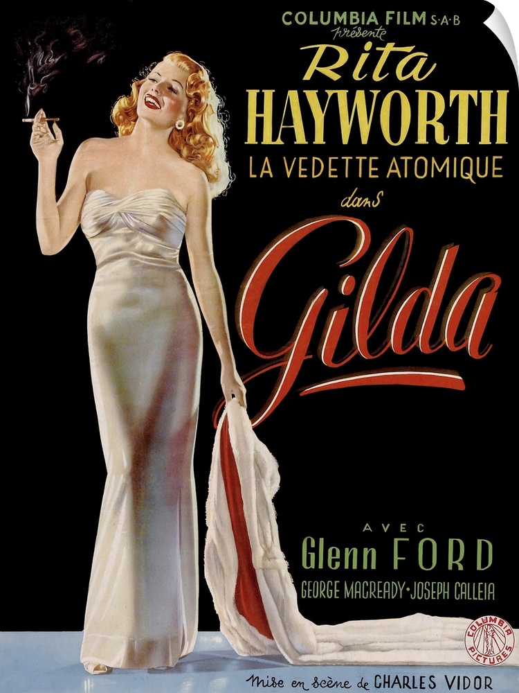 Gilda, Belgian Poster, Rita Hayworth, 1946.