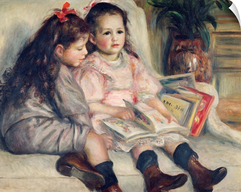 Girls Reading, By French Impressionist Pierre Auguste Renoir, c. 1880