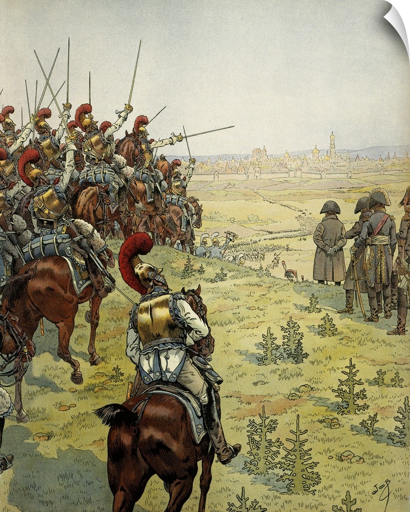 Jacques Marie Gaston Onfray de Breville, known as JOB (1858-1931). The Great Army of Napoleon I in front of Moscow.