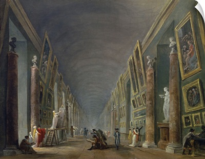 Great Gallery of the Louvre between 1801 and 1805, By Hubert Robert, Louvre Museum