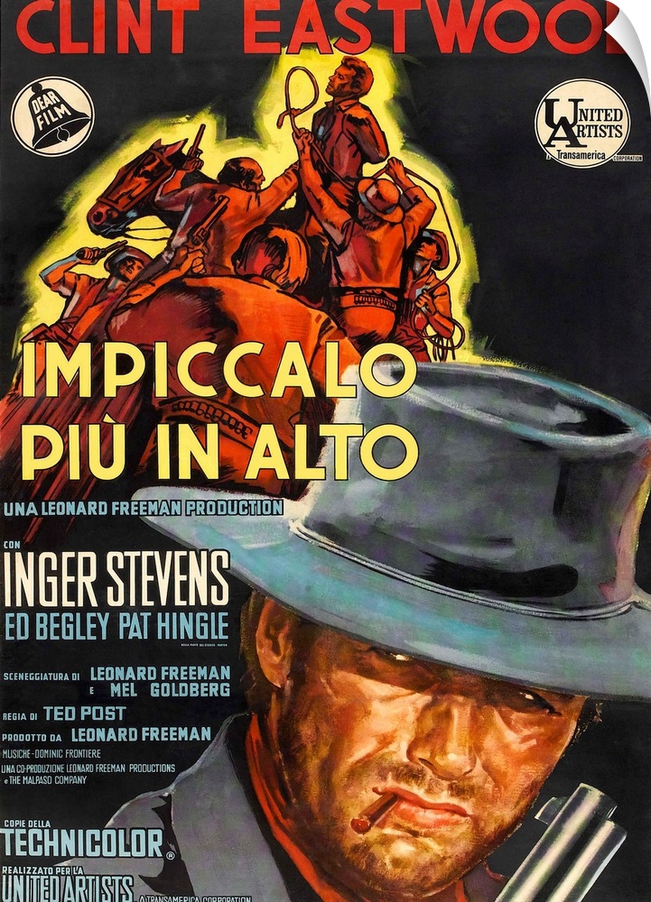 Hang 'Em High, (aka Impiccalo Piu In Alto), Clint Eastwood On Italian Poster Art, 1968.