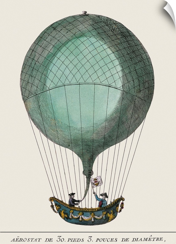 Balloon. Engraving. It leaved in 14th January, 1784.
