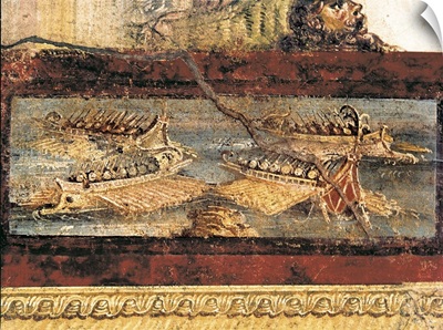 House of the Vettii. Detail with warships. First Century A.D. Pompeii, Italy