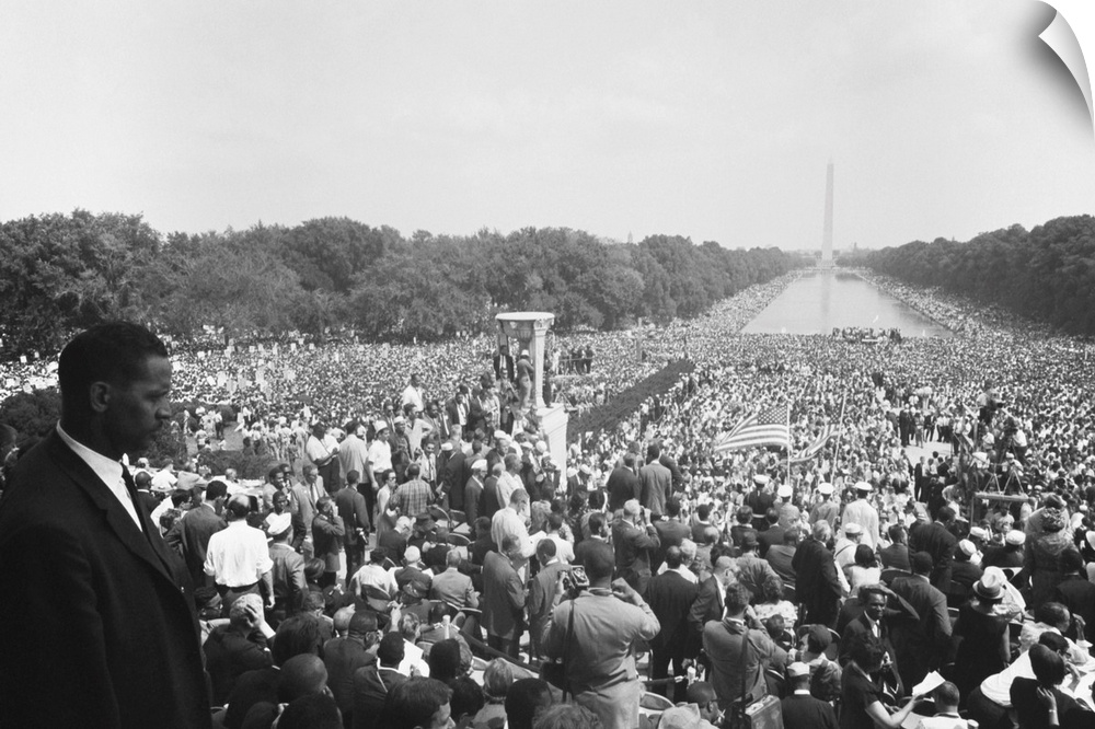 Huge crowd viewed from the Lincoln Memorial during the March on Washington, Aug. 28, 1963. Approximately 250,000 people pa...