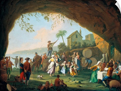 Italian Women and Girls Dancing the Tarantella near Posillipo, by Pietro Fabris, 18th c