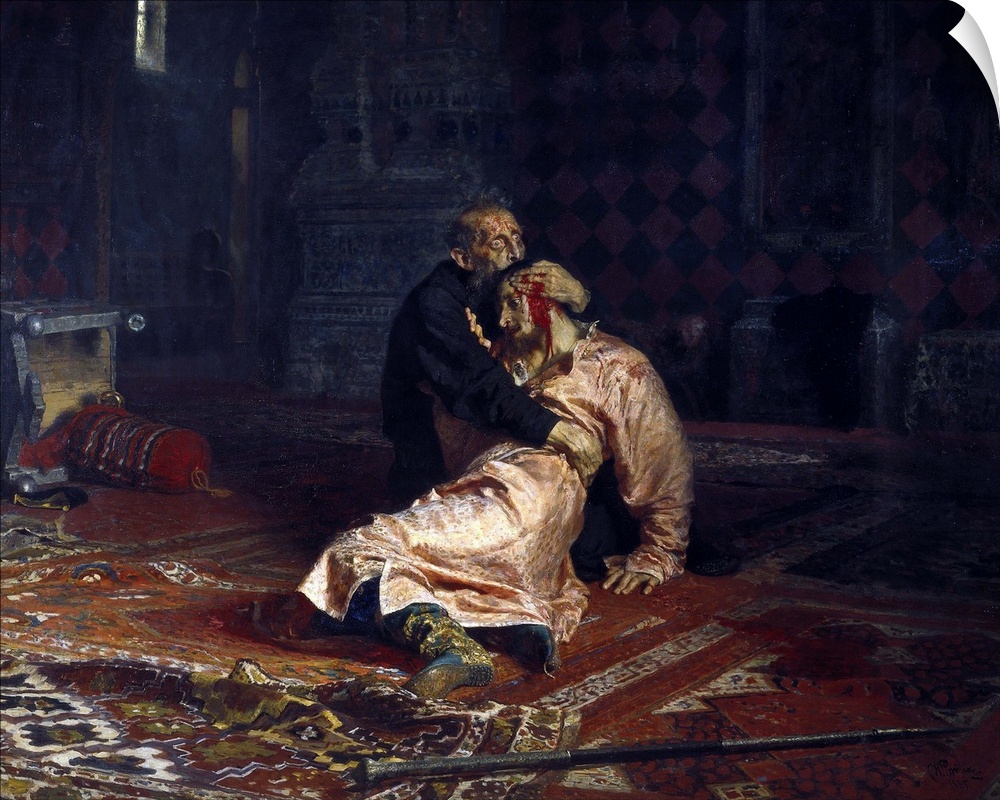 Repin, Ilya Yefimovich (1844-1930). Ivan the Terrible and his son Ivan on 16 November, 1581  Ivan the Terrible and his son...