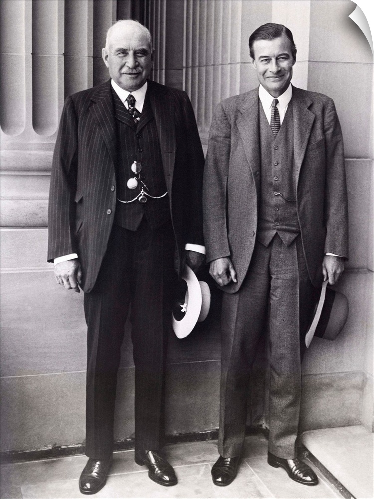 J.P. Morgan Jr. (left) and son, Junius Morgan, at the Senate Banking and Currency Committee hearings. June 2, 1933. The Co...