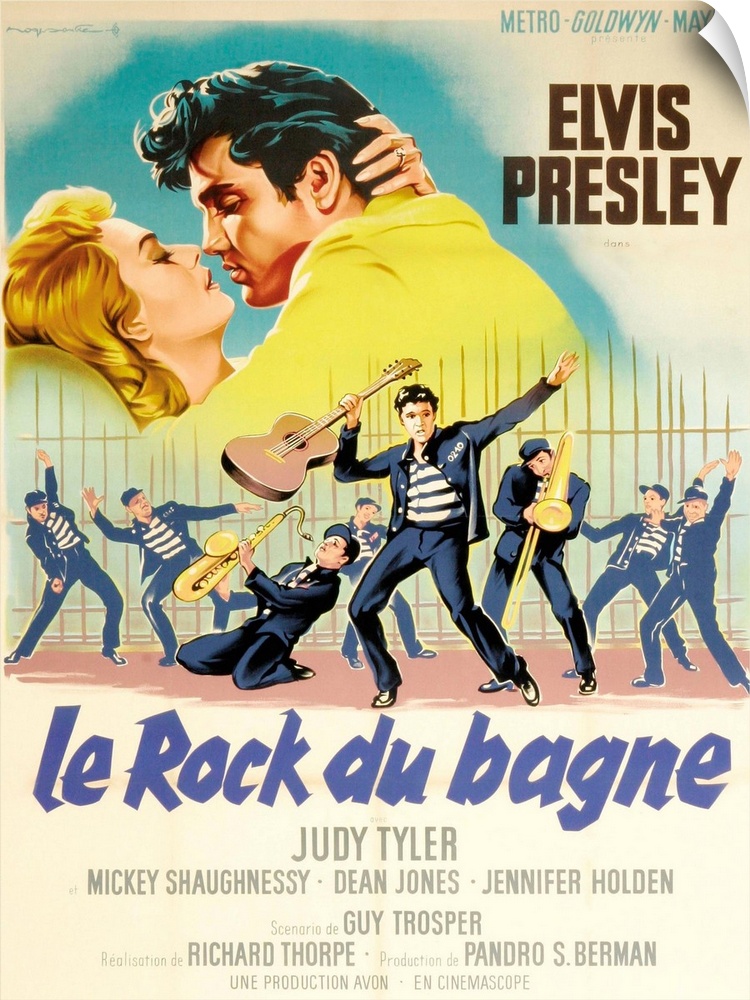 Jailhouse Rock, Judy Tyler, Elvis Presley Featured On French Poster Art, 1957.