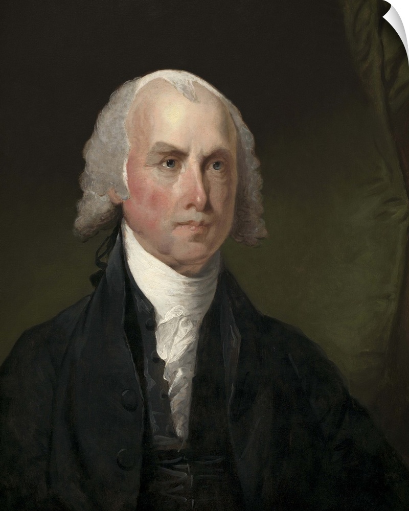 James Madison, by Gilbert Stuart , 1821, American painting, oil on canvas. Colonel George Gibbs, Rhode Island, commissione...