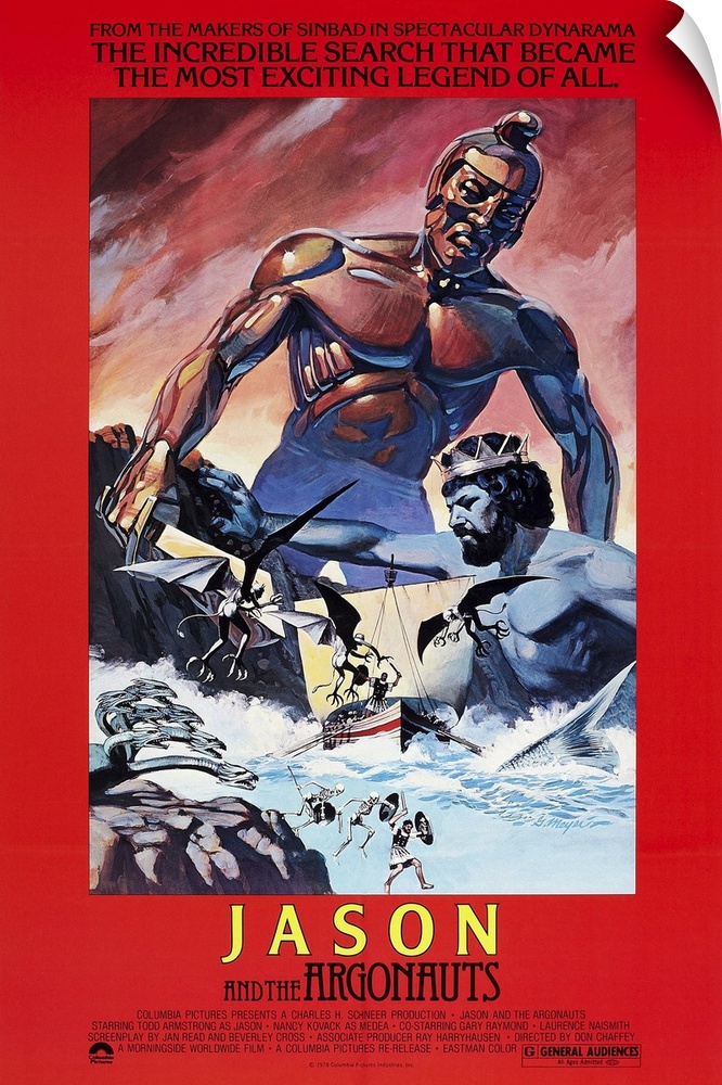 Retro poster artwork for the film Jason and the Argonauts.