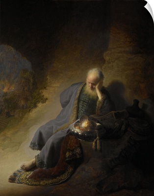 Jeremiah Lamenting the Destruction of Jerusalem, by Rembrandt, 1628