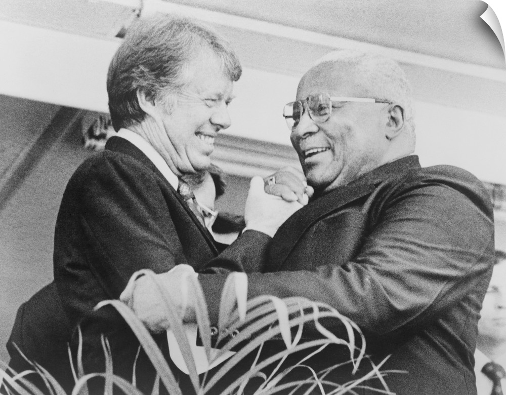 Jimmy Carter, shaking hands with Rev. Martin Luther King, Sr. in 1976. King, Sr. supported Carter in his 1970 successful c...