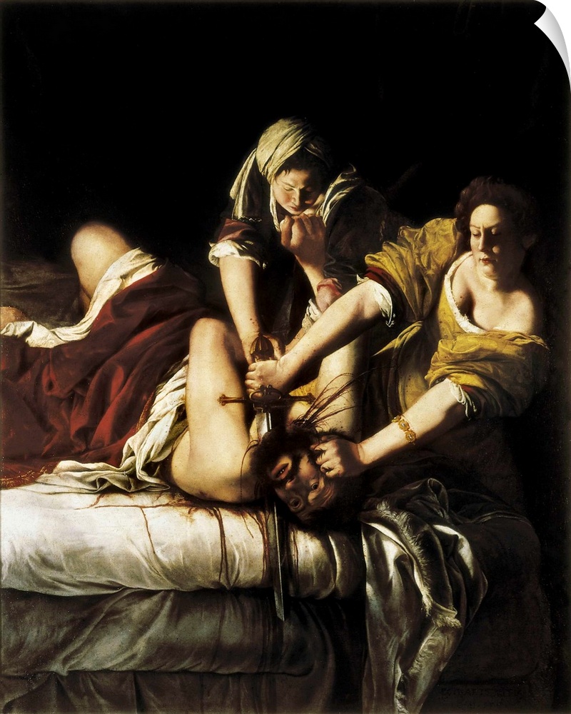 GENTILESCHI, Artemisia (1597-1651). Judith and Holofernes. 1618. Work destroyed in the attack of 1993. Renaissance art. Ci...