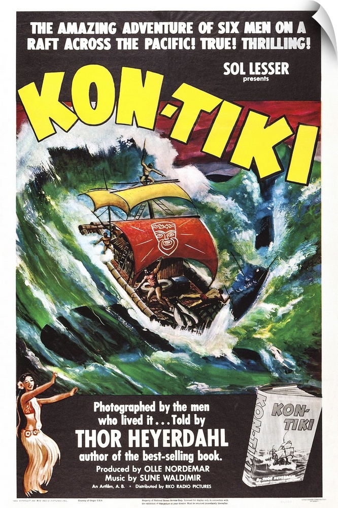 Kon-Tiki, Norwegian Poster, 1950.