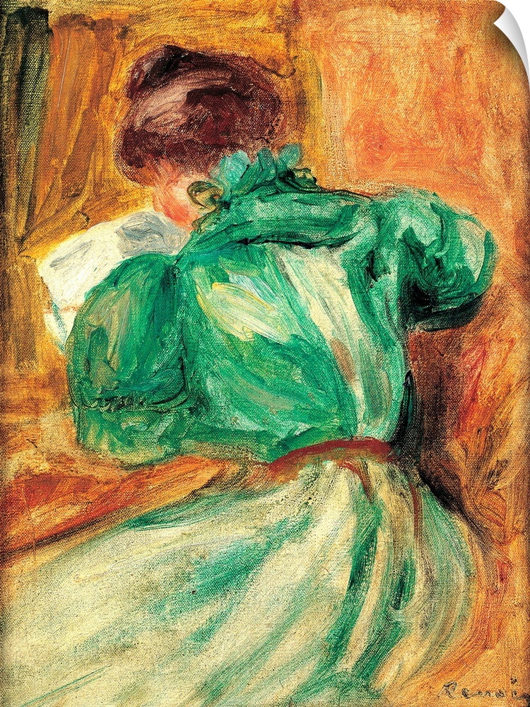 La Liseuse Verte, by Pierre-Auguste Renoir, 1894 about, 19th Century, oil on canvas, cm 26,5 x 21 - France, Ile de France,...