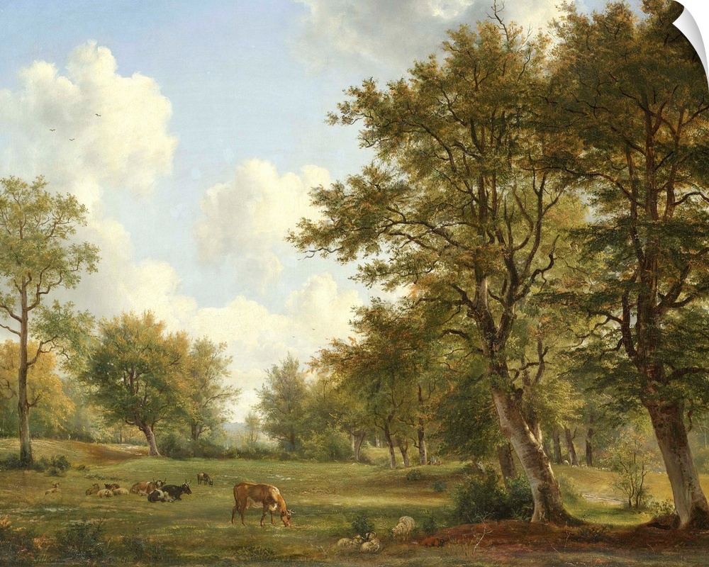 Landscape near Hilversum, by George Jacobus Johannes van Os and Pieter Gerardus van Os, 1820-39. Dutch painting, oil on ca...