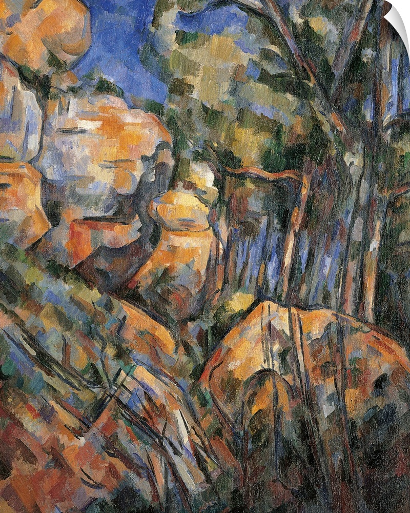 Landscape Rocks above the Caves at Chteau Noir, by Paul Czanne, 1904 about, 20th Century, oil on canvas, cm 65 x 54 - Fran...
