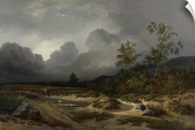 Landscape with a Thunderstorm Brewing, 1850, Dutch painting, oil on canvas