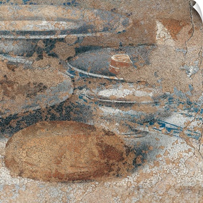 Last Supper, Detail of Bread, by Leonardo da Vinci, 1495-1497. Santa Maria delle Grazie