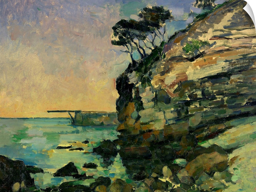Paul Cezanne (1839-1906), French School. L'Estaque, at dusk. Oil on canvas