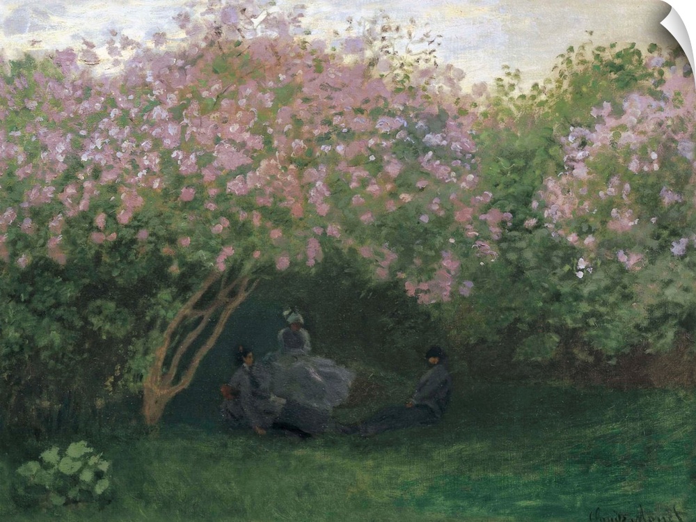 MONET, Claude (1840-1926). Lilacs, Grey Weather (Lilas, temps gris. 1872-1873. Garden of Monet in Argenteuil. Impressionis...
