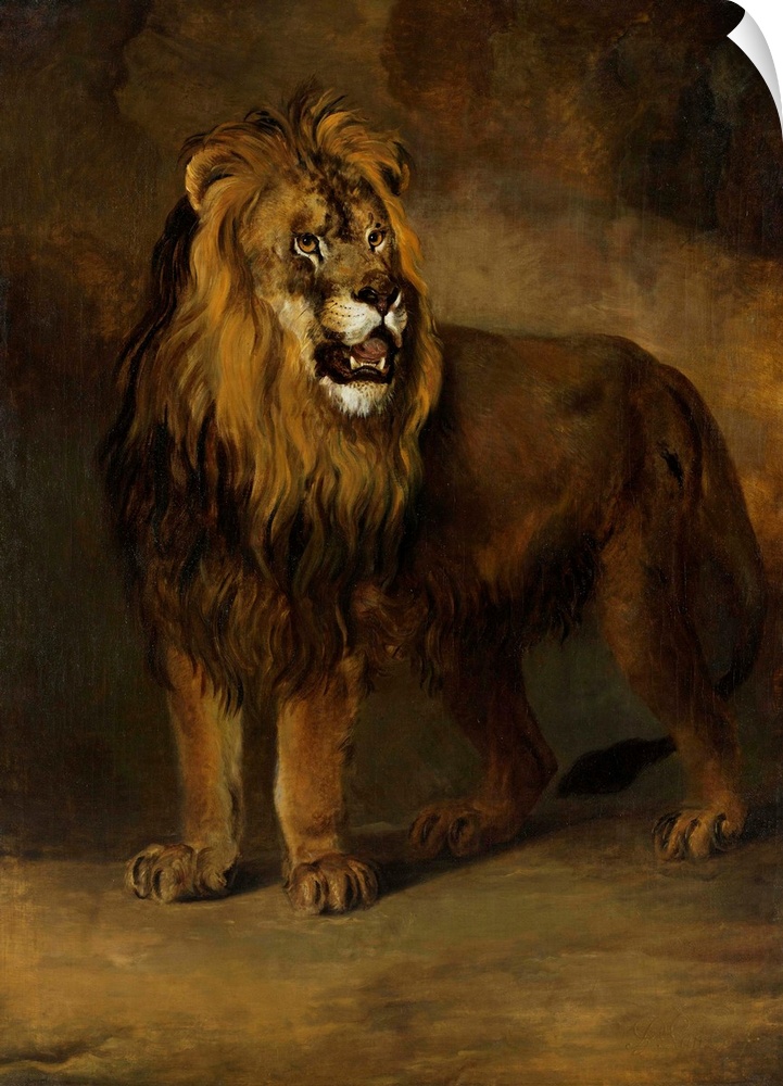 Lion from the Menagerie of King Louis Napoleon, by Pieter Gerardus van Os, 1808, Dutch oil painting.