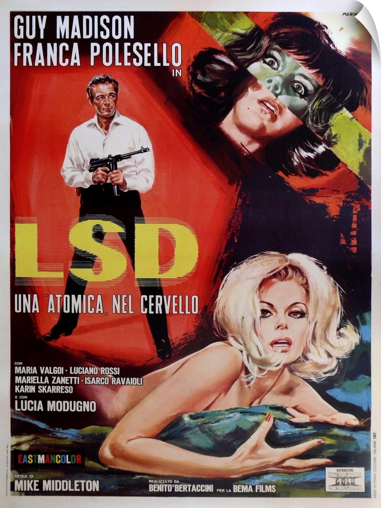 LSD: Flesh Of The Devil, (aka Lsd - Inferno Per Pochi Dollari), Italian Poster Art, Guy Madison (Left), Franca Polesello (...
