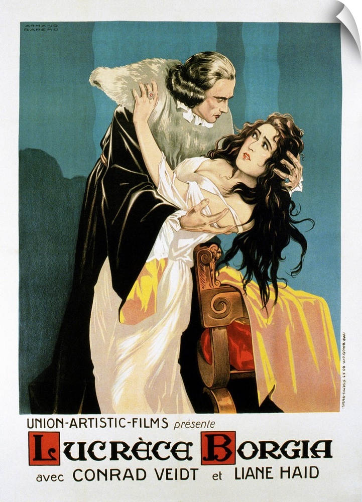 Lucrezia Borgia, (aka Lucrece Borgia), French Poster, From Left: Conrad Veidt, Liane Haid, 1922.