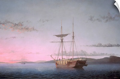 Lumber Schooners at Evening on Penobscot Bay, by Fitz Henry Lane, 1863