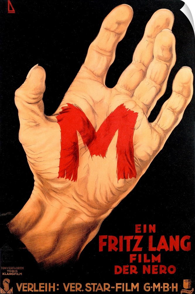 M, (aka M - Eine Stadt Sucht Einen Morder), Poster, 1931.
