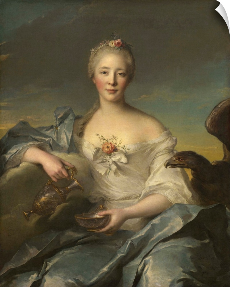 Madame Le Fevre de Caumartin as Hebe, by Jean-Marc Nattier, 1753, French painting, oil on canvas. Nattier often painted al...