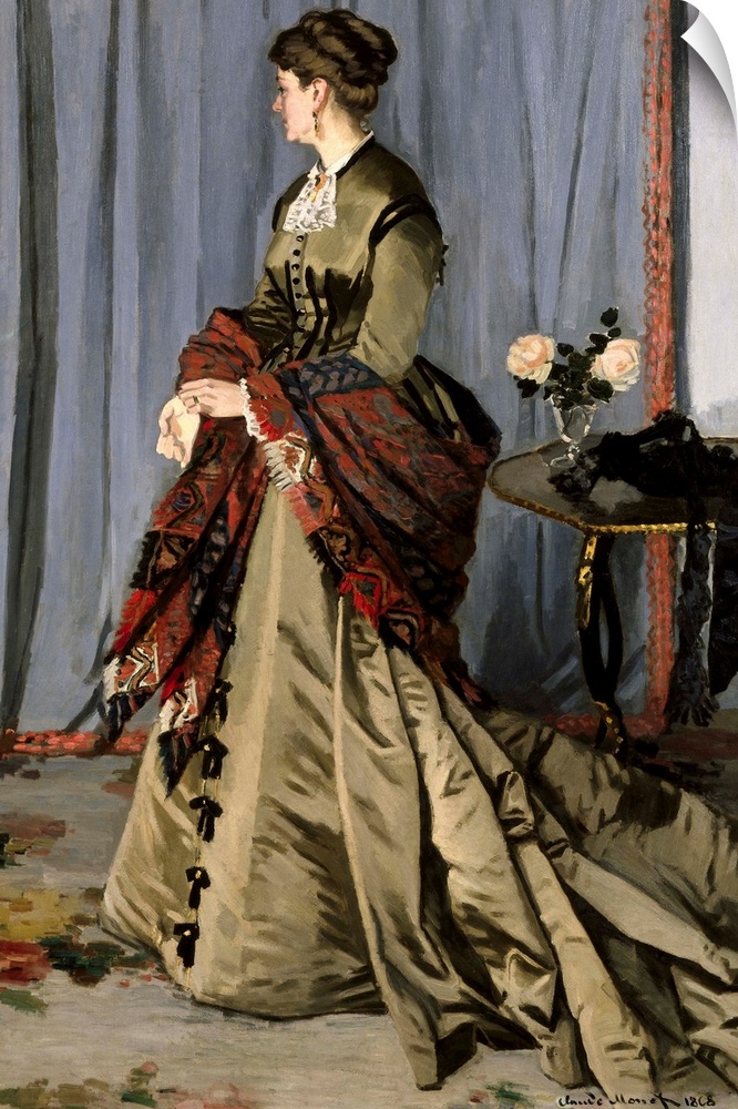 MONET, Claude (1840-1926). Madame Louis Joachim Gaudibert. 1868. Born Marguerite Marcel (1846-1877), wife of a businessman...