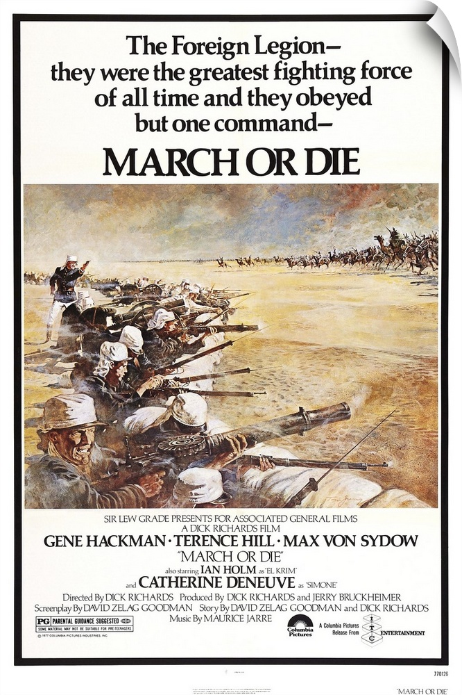 Retro poster artwork for the film March or Die.