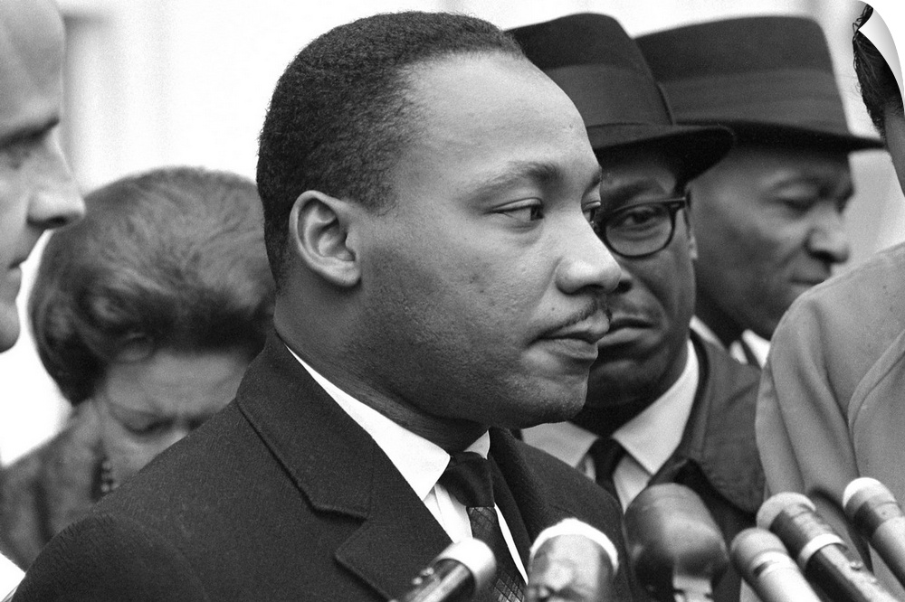 Only two weeks since JFK's assassination, Martin Luther King, met with President Lyndon Johnson. Dec. 6, 1963. Afterward, ...