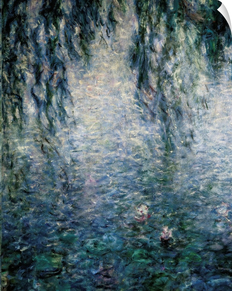 MONET, Claude (1840-1926). Waterlilies: Morning with Weeping Willows. 1916 - 1926. Detail. Impressionism. Oil on canvas. F...