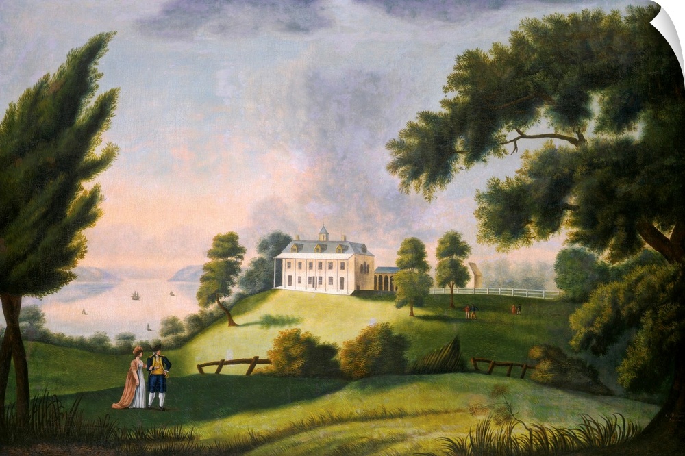 Mount Vernon, by George Ropes, 1806, American painting, oil on canvas. Ropes works are known for their historical accuracy...