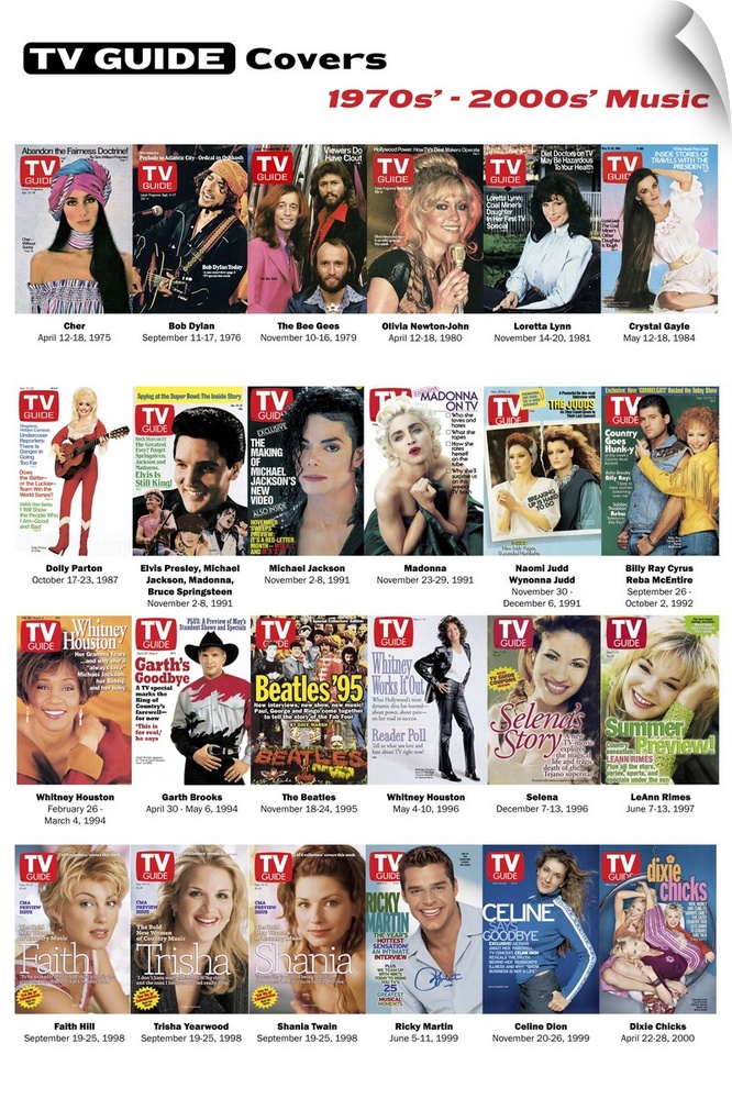 Music (1970s - 2000s), TV Guide Covers Poster, 2020. TV Guide.
