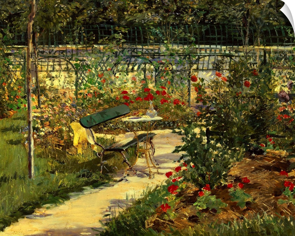 1493 , Edouard Manet (1832-1883), French School. My Garden; the Bench. 1883.