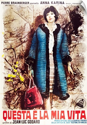 My Life To Live, Anna Karina, Italian Poster Art, 1962.