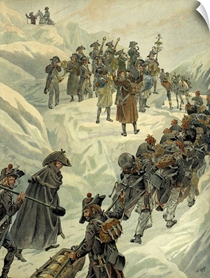 Napoleon Bonaparte crossing Alps through Saint Bernard Pass