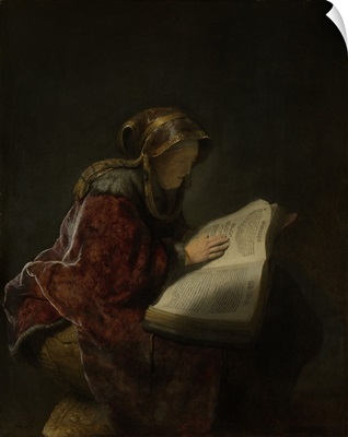 Old Woman Reading, Probably the Prophetess Hannah, by Rembrandt, 1631