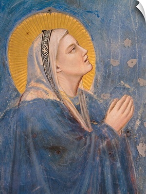 Passion, The Ascension, Detail of Virgin Mary, by Giotto, c. 1304-1306. Scrovegni Chapel